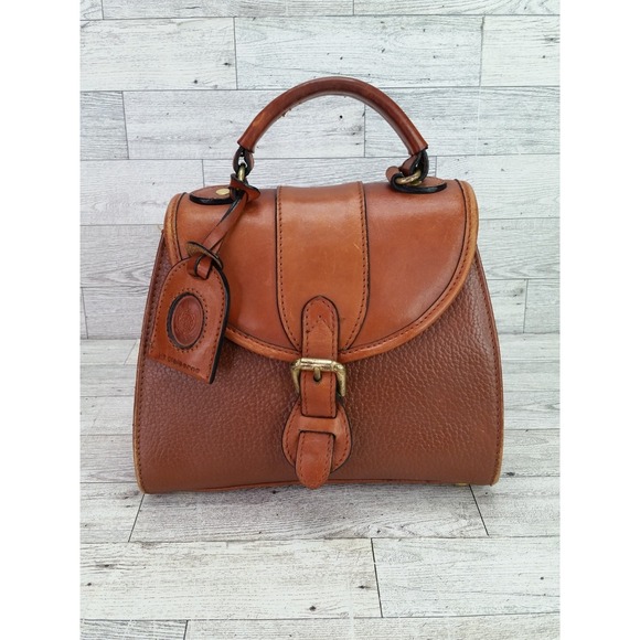 Liz Claiborne Handbags - Vintage Liz Claiborne Satchel Bag Handbag Pebbled Leather Brown Purse VTG